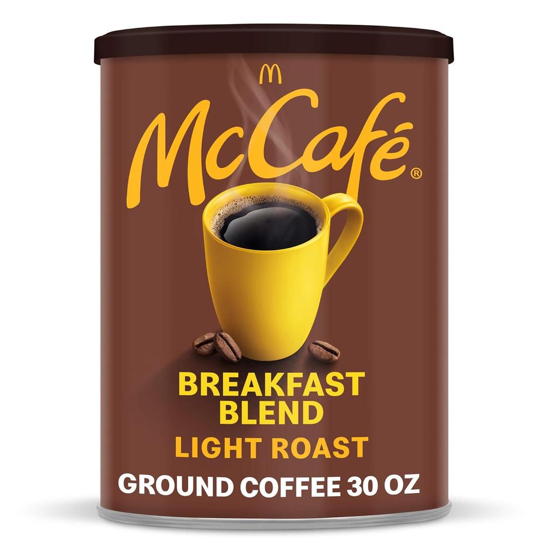 McCafe Breakfast Blend, Light Roast Ground Coffee, 30 oz Canister (EXP 06/08/26)