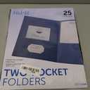 FILE-EZ Two-Pocket Folders, Navy Dark Blue, 25-Pack, Textured Paper, Letter Size (EZ-32523)