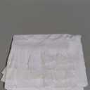 Fresh Ideas Eyelet Bed Skirt, Ruffled Design, 14 Inch Drop, Embroidered Scalloped Edge, Queen, White