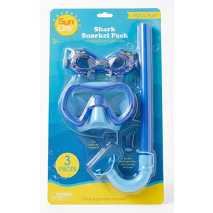 Sun Day Shark Snorkel Pack 3 Pieces for Age 3+, Blue