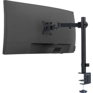VIVO Single 13 to 38 inch Ultrawide Monitor Arm Desk Mount, Regular Screens up to 32 inches, 22 lbs capacity, Fully Adjustable Stand with C-Clamp and Grommet Base, Black, STAND-V001 (16" Tall)