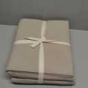 MooMee Bedding Duvet Cover Set 100% Washed Cotton Linen Like Textured Breathable Durable Soft Comfy (Heathered Tannish Linen Grey, Cal King 104"x98")