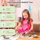 Toddler Musical Instruments-Musical Toys Montessori Wooden Toys for Toddlers 1-3 , Baby Musical Instruments with Modern Boho Xylophone Toddler Toys Birthday Gifts for Kids Preschool Educational 3+