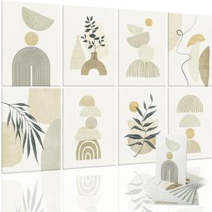 Art3d Soundproof Wall Panels 48"x32", 8-Pack Acoustic Wall Art Panels, Sound Absorbing Decorative Wall Panels for Living Room, Bedroom, Kitchen, Studio, Polyester UV Print (Boho Style)