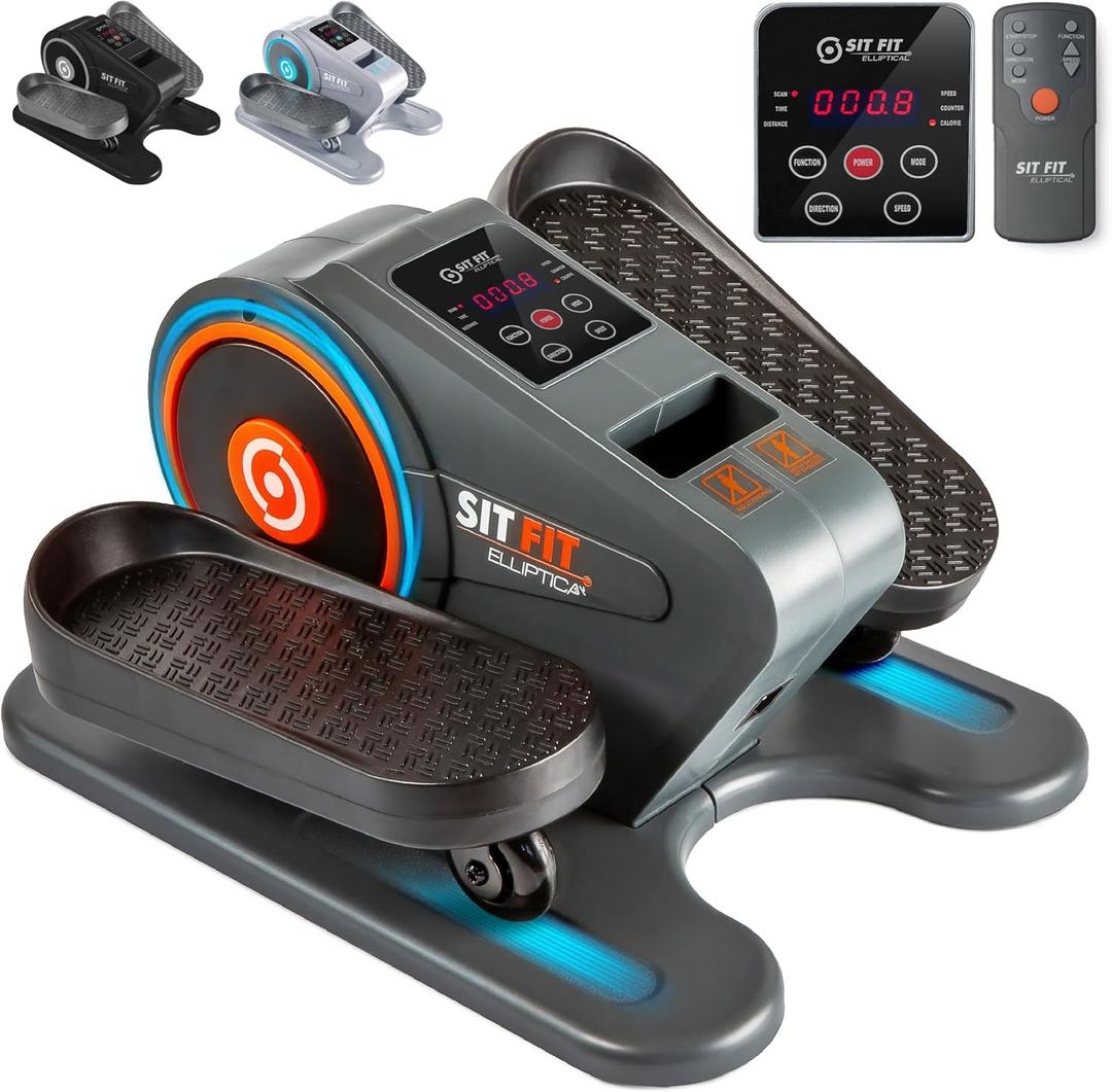 SITFIT, Sit Down and Cycle! Powered Foot Pedal Exerciser for Seniors, Under Desk Elliptical Exercise Bike, Leg Exerciser While Sitting. Peddler Exerciser Mini Bike, Portable Rehabilitation Equipment.