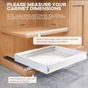 Seinloes 2 Pack Expandable Pull Out Cabinet Organizer 16.5"Deep with Raising Pad for Framed Cabinets,Upgrade 3 Slide Rails Slide Out Drawers,Roll Out Shelves Adhesive,Adjustable Width 12.2"-20.4"White