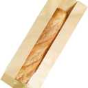 50 Pcs Brown Baguette Bread Bags, 13" Paper Bags with Window, Clear Bread Bags with Sticker, Long Size Bags, Packaging for Baked Goods(13" Brown)