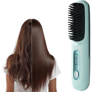 Go Brush Pro, 2025 New Go Brush Pro, Portable Straightener Brushs for Travel, with LCD Temperature Display, Fast Heating Cordless Mini Hair Brushs (Blue) Go Brush Pro, 2025 New Go Brush Pro, Portable Straightener Brushs for Travel, with LCD Temperature Display, Fast Heating Cordless Mini Hair Brushs (Blue)