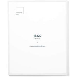 Opposite Wall Aluminium Metal Picture Frame, 16x20 in. | 41x51 cm White Sleek Matte, Lightweight, Shatterproof and Durable, Perfectly Crafted for Picture, Poster, Photo and Collage Displays