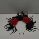 Yalice Black Frida Flower Headband Halloween Gothic Headpiece Day of the dead Floral Crown for Women