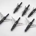 100 Grain Crossbow Broadhead for Hunting, 2.0' Blade Chisel Tip 6 Pack Screw on Arrow Tips - Mechanical Spring Slide Blade Archery Broadheads