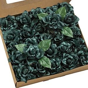 Ling's moment Flowers 25pcs Fake Gardenia Blue Artificial Flowers with Stem, Fake Flowers for DIY Wedding Decorations Centerpieces Bouquets BoutonnieresFlores Artificial para Decoracion