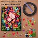 Mom Birthday Gifts from Daughter, Hademade 3D Paper Art Desk Decor for Mama, Mothers Day, Thanksgiving, Christmas, 7.2 x 8.8 Solid Wood Flowers