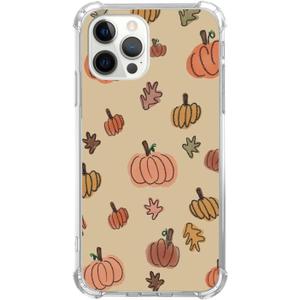 Watercolor Pumpkin Fall Leaves Case Compatible with iPhone 15 Pro, Cute Halloween Vibe Case for iPhone 15 Pro, Trendy Unique Design TPU Bumper Cover Case