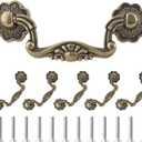 Uenhoy 6 Pcs 3 Inch Bail Handle Drop Pulls Vintage Drop Bail Drawer Pulls Antique Bronze Cabinet Pull Handles (3" Hole Spacing, 4" Total Length)