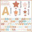 Containlol 188 Pcs Bulletin Board Borders Letters Stars Cutouts Set Include 59ft Poster Board Trims, Alphabet Letter Star Number Punctuation for Classroom(Retro Groovy Boho Color)