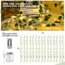 Unittype 15 Pcs 6.6 ft 300 LED Fake Ivy Vines Window Curtain String Light for Bedroom, Artificial Hanging Ivy Vines Plant Garland with Light for Wall Garden Outdoor Indoor Decor(Ivy Leaf)