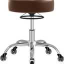 Rolling Stool Heavy Duty 400lb: Super Soft Seat Cushion,360 Swive,Height Adjustability,No Squeaky Noises,No Tip Over,New Upgraded Stool Salon stool Chair, Tattoo Facial Massage Spa Medical (Brown)