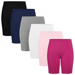 6 Pack Girls Shorts Bike Athletic Long Biker Shorts Toddler Kids Teen 8-10Y