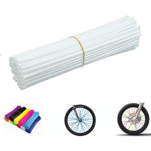 Spoke Skins Spoke Covers: 8-21 inch Rims Protector & Decoration for Dirt Bike | Bike | Bicycle | Wheelchair | Motorcycle - 72 Pack (white)