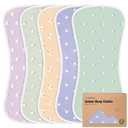 Organic Burp Cloths Baby Boy & Girl - 5-Pack Super Absorbent Cotton Burping Cloths for Babies, Soft & Plush Newborn Spit Up Rags, Infant Towels for Milk Spit Up, Unisex, Large 21" x 10" (Lunaris)