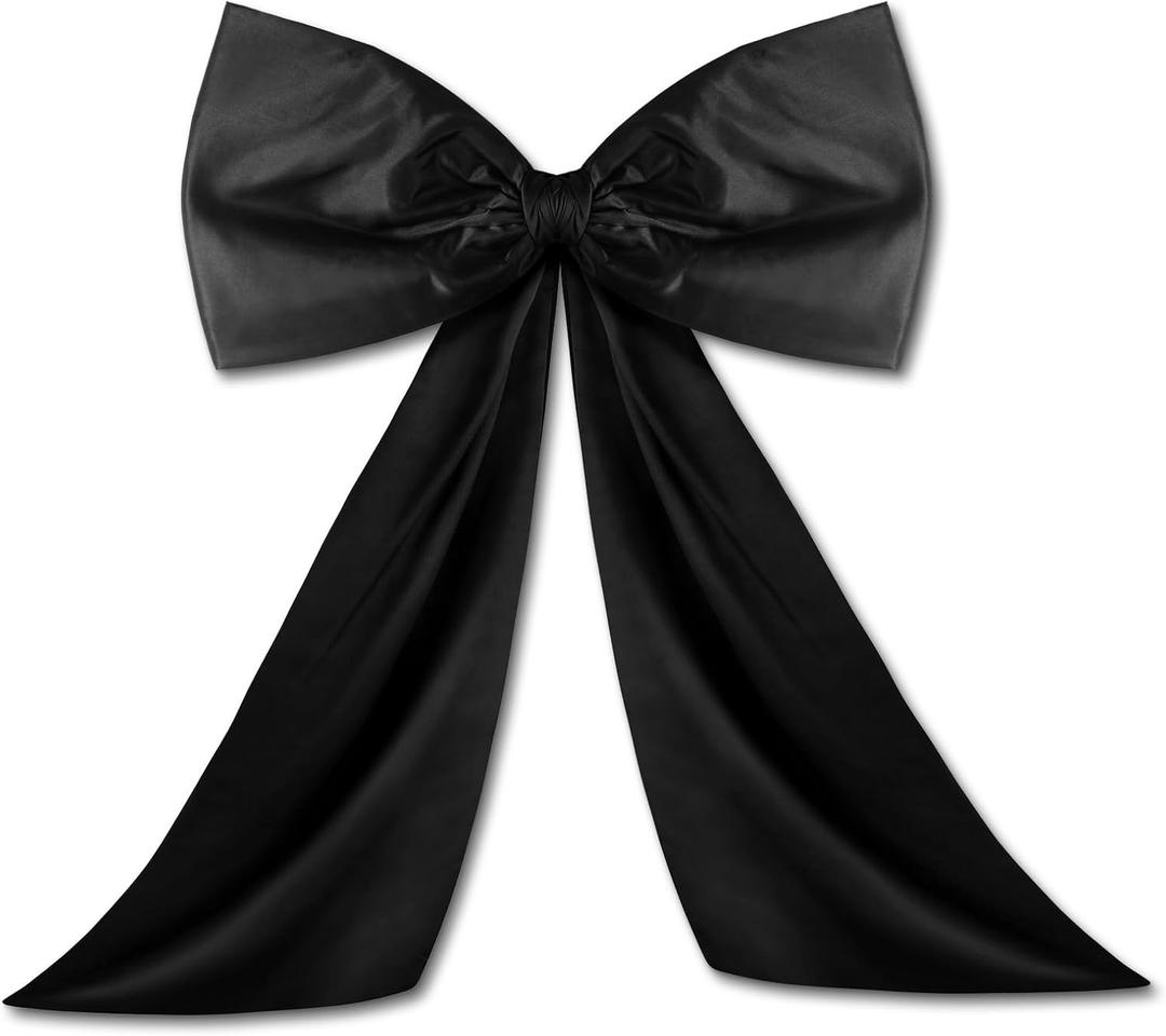 Bow Decor Large Bow for Room, Coquette Giant Ribbon Tie for Birthday Party Backdrop Wall Decor(Black,24 x 18 Inches)