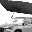 SONOMO Car Windshield Sun Shade Umbrella, 57"L x33"W Front Window CoverUV Protection & Heat Insulation, 210T Foldable Sun Shield for Cars, Trucks, SUVs