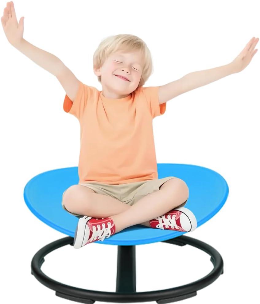 Sensory Spinning Chair for Autistic Kids Sensory Chair for Kids Swivel Chair Training Body Coordination Sit and Spin Sensory Toys for Kids with Autism & ADHD Autism Sensory Products Toys for Kids (Blue - soothe Anxiety)
