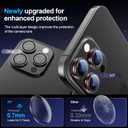 X-it 2 Pack Camera Lens Protector, Shatterproof Anti-Scratch Ultra HD Camera Protector, Anti-Glare Tempered Glass Lens Protector for iPhone 16 Pro Max/16Pro/15 Pro Max/15Pro/14 Pro Max/14Pro,Black Red