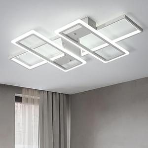 Jaycomey - Lmpara de techo montada al ras, modernas lmparas LED de techo con 3 cuadrados. Luces de techo de acrlico para cocina, comedor o sala de estudio