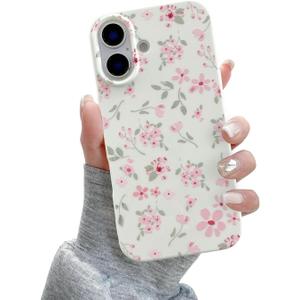 QLTYPRI for iPhone 16 Plus Case Cute Pink Floral Flower, Pink
Cute Flower Pattern Aesthetic Phone Case,Raised Camera Protection,Slim Soft TPU Shockproof Protective Cover for Girls Women