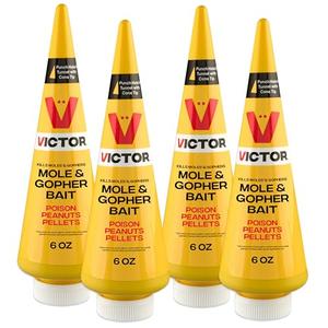 Victor M6006 Outdoor Mole & Gopher Poison Peanuts, Mole and Gopher Killer Bait, 3 Pack