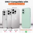 2 x SUPFINE Designed for iPhone 16 Plus Case,Premium Liquid Silicone with [Soft Anti-Scratch Microfiber Lining][Upgraded Camera Protection] Slim Shockproof Phone Case for Men Women Girls,Aquamarine