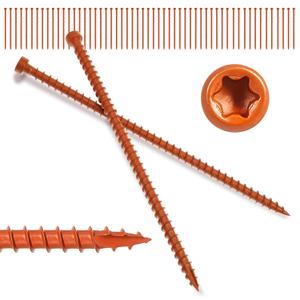100Pcs Truss Screws, 6 Inch Structural Screws for Truss Rafter to Plate and Stud to Plate Connections, Clear Zinc with Orange Topcoat