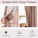 Pinch Pleated Sheer Curtains 80 Inches Long Light Filterring Sheer Semi Voile Drapes Pinch Pleated Curtains for Living Room Bedroom(Mocha Mousse, 42 W x 80 L, 2 Panels)