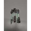 Jessup Makeup Brushes Set 10pcs, Double Sided Foundation Contour Blush Highlight Blending Eyebrow Brush Eyeshadow Eyeliner Concealer Brush, Bright Cyan Cruelty Free Cosmetic Tools T500