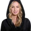 Turquaz Oversize Premium Luxury Ultra Soft Warm Robes for Women Plush Fleece Bathrobe for Women with and Spacious Pockets (Black, S)