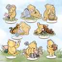 16 Pcs Classic Winnie Wood Table Centerpieces, Cute Animals Decor Cutout Shapes Creatures Table Topper, Winnie Centerpieces for Baby Shower, Baby Shower Birthday Party Decor Supplies