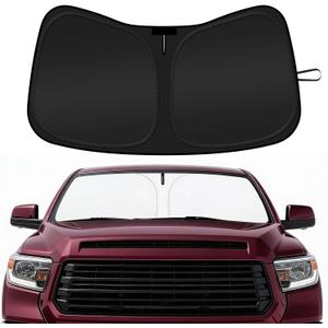 Car Windshield Sun Shade Compatible with 2007-2021 Toyota Tundra Accessories Foldable Front Window Sunshade Custom for Tundra Limited SR5 Platinum TRD Pro Pickup Windshield Cover Sun Visor