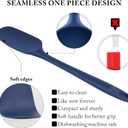 HOTEC 600 Heat Resistant BPA-Free Silicone Rubber Spatula Set, Kitchen Cooking Spatulas, Baking, Mixing, for Non Stick Cookware, Dishwasher Safe, Classic Blue Set of 5