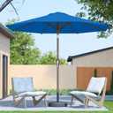 10FT Patio Umbrella Outdoor Market Umbrella with Crank and Tilt, 8 Flexible Fiberglass Ribs, UV-Resistant Waterproof Canopy for Patio, Deck, Garden, Backyard, Royal Blue