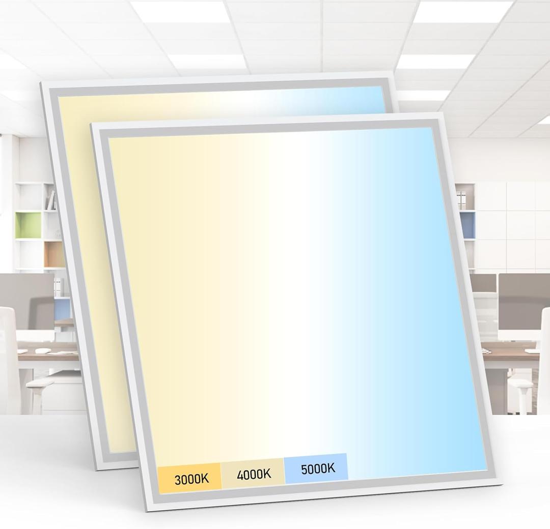 AIKVSXER 2x2 Led Flat Panel Light - 2 Pack 3000K/4000K/5000K 0-10V Dimmable 4400Lm Led Drop Ceiling Lights Fluorescent Replacement 20W/30W/40W 2x2 LED Light Fixture for Office (2x2-2 pack)