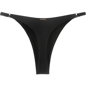 RELLECIGA Women's Adjustable High Cut Thong Bikini Bottom (Black, M)
