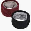 Loritta Neck Warmer Winter Warm Infinity Scarf Double-Layer Thick Fleece Windproof Scarves for Women Men (Gray, Black)