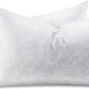 Feather Throw Pillow Inserts Set of 2, Soft Fluffy Rectangle 12 x 20 Inches Decorative Pillow Insert, Feather and Down Filled Euro Pillows for Bed, Couch and Cushion
