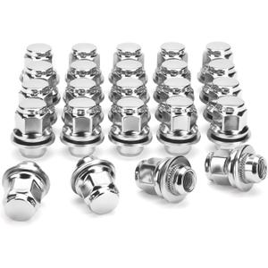 M12x1.5 Mag Lug Nuts,24pc Washer Lug Nuts for Toyota Tacoma Camry Sienna 4runner Corolla RAV4 Lexus,13/16"(21mm) Hex 12x1.5 Factory Closed End Mag Seat Chrome OE Wheel Lugnuts Fit Mitsubishi Scion (Length: 1.46", Silver)