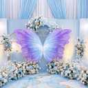 SmoothNovelty 47 Inch Giant Butterfly Party Decoration Large Mariposas Grandes para Decor Big 3D Silk Butterfly Backdrop for Birthday Party Wedding Photo Booth(Blue Purple, Gradient Style)