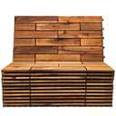 Interlocking Deck Tiles 24 x 12 Long Boards - Acacia Hardwood Outdoor Flooring for Patio, Balcony - Snap Together Wood Floor Decking Tile, Waterproof - 24 Sq Ft (2 Pack, 12 Pieces) (Brown)