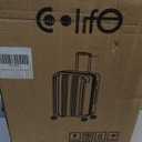 Coolife Luggage Expandable, Suitcase PC+ABS Spinner 24in Carry on (Orange , M (24in))