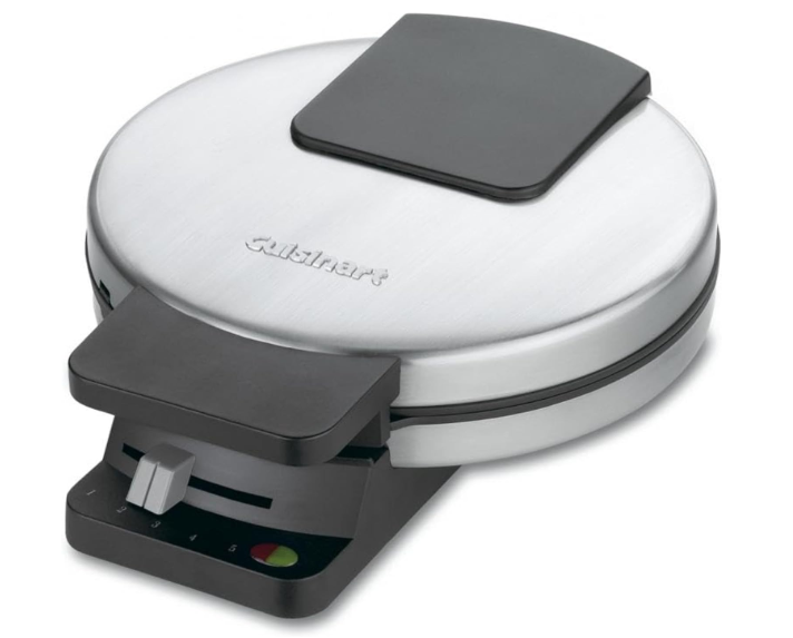Cuisinart Waffle Maker, 1250W Round Classic Waffle Iron, 5Setting Adjustable Browning Control, WMRCANAS, Brushed Stainless